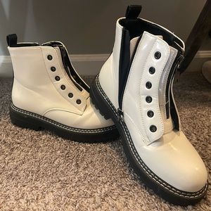 Clayton White Moto boots , size 7